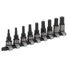 Image of Sealey Premier Black Hex Key Socket Bit Set 3/8"Sq Drive 9pc AK7986