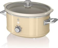 Image of Swan SF17021CN Retro Slow Cooker with 3 Temperature 3.5 Litres, Cream 