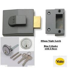 Image of NIGHTLATCH P82 60mm DMG DEADBOLT NIGHT LATCH AND YALE RIM CYLINDER SATIN CHROME