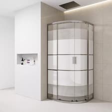 Image of White Print Quadrant Shower Enclosure 700 800 900mm 6mm Glass Twin Sliding Doors