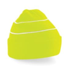 Image of Hi Vis High Visability Woollen Beanie Hat - Enhanced Visability Hi Viz High Viz