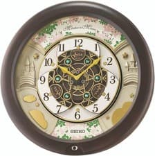 Image of Seiko Moldies in Motion Wall Clock with Brown Case QXM391N