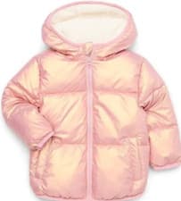Image of Swiss Tech Rose Gold Pink Puffer Coat BABY GIRL SIZE 12 MONTHS NEW