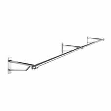 Image of 2m Heavy Duty Wall-Mounted Hanging Clothes Rail with 3 Support Arms