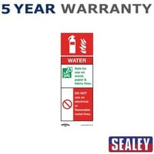 Image of Sealey Worksafe� Water Fire Extinguisher Safety Sign Rigid Plastic Pack of 10