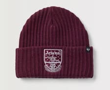 Image of Arsenal Adult Beanie 47 Brand Dark Maroon Football Hat - New