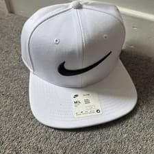 Image of Nike Pro Cap Sportswear Swoosh Snapback Hat White Size M/L FV5522 100 NEW