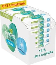 Image of Pampers Aqua Harmonie Baby Wipes 0%,672 Wipes 14 Packs 48 Wipes
