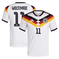 Image of Germany National Team adidas Home Authentic Shirt 2026 with Woltemade 11 printin