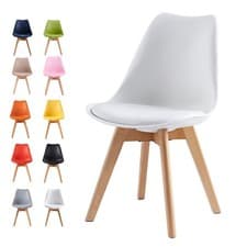 Image of Set of 1/2/4 Dining Chairs Designer Chairs Wooden Home Office Commercial EVA