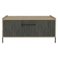 Image of Oak & Grey Coffee Table Harvard with Storage Stylish Modern Design