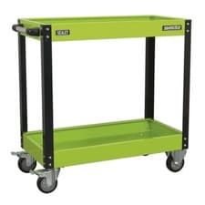 Image of Sealey Workshop Trolley 2-Level Heavy-Duty Hi-Vis Green - CX109HV
