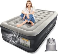 Image of OlarHike Single Airbed, Inflatable Air Mattress with Built-in Pump 190 x 90 x 46