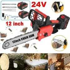 Image of 12in Electric Chainsaw 4000W Cordless Brushless Wood Cutter +2 Battery & Charger