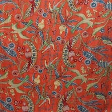Image of Indian Handmade Cotton Kantha Quilt Bedspread Blanket Throw Orange Floral print