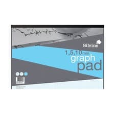 Image of Silvine Graph Pad 1/5/10mm 50 Sheets A3 A3GP1510