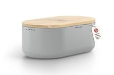Image of LARS NYSØM Bread Box – Metal Bread Bin with Bamboo Lid Cutting Board & Linen Bag