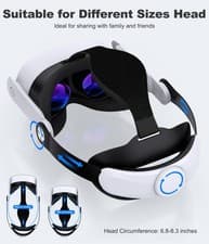 Image of Head Strap for Meta Quest 3S/Quest 3/Quest 2 VR Headsets with Head Soft Cushions