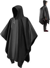 Image of Waterproof Poncho Adult, Reusable Rain Poncho Lightweight Waterproof Raincoat Em