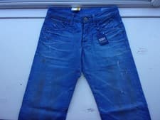 Image of G-STAR NEW 3301 Low Tapered AZURE Denim MADE In ITALY Label W29 Actual Size W31