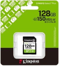 Image of Genuine Kingston Canvas Select Plus GEN3 128GB SD SDXC Card 100MB/s, V30, UK