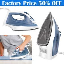Image of 2400W Electric Steam Iron Fast-heat Soleplate Self Cleaning 350ml Water Capacity