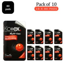 Image of Kotex Maxi Night-Time 10 Pads Soft Quilted Sanitary Pads 10 x 8 Total 80 Pads
