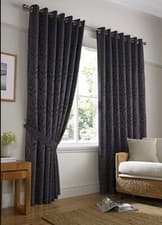 Image of Pair of Curtains Charcoal Grey 90 x 72 inch Tivoli RRP £79 2NDS RETURNS 390