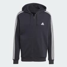 Image of adidas Hoodie Mens - Essentials Fleece 3 Stripes Full Zip Hoody - All Sizes
