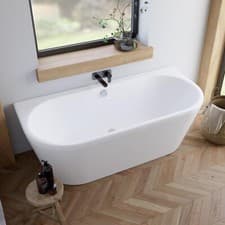 Image of Back To Wall Double Ended Bath with Panel 1700 x 750mm Bathroom