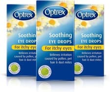 Image of Optrex Soothing Eye Drops, For Itchy Eyes, Hay Fever & Allergy | 10ml x 3 Packs