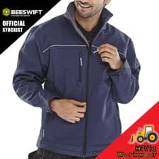 Image of Soft Shell Jacket Breathable Windproof Waterproof Work Coat Security Uniform