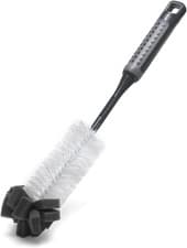 Image of Addis Comfigrip Long Handled Bottle Brush with Sponge Scrub, Metallic Graphite,