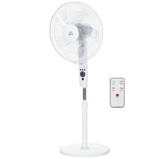Image of HOMCOM 124cm Pedestal Fan with Sleep Mode, Oscillating Standing Fan, White