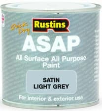 Image of RUSTINS ASAP SATIN FINISH ALL PURPOSE ALL SURFACE PAINT ALL COLOURS & SIZES NEW