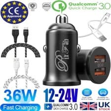 Image of Fast Car Charger USB Cigarette Lighter Socket 2 Port Adapter For iPhone Samsung