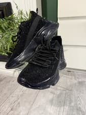 Image of Steve Madden Maxima-R Trainers Womans Black UK6 EU39 RRP£120 BNWOT