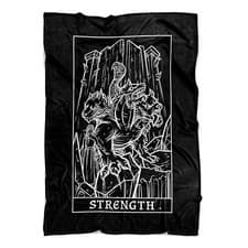 Image of Strength Tarot Card Persephone Cerberus Blanket Goth Halloween Decor (60" x 50")