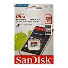 Image of 128GB SanDisk Ultra MicroSDXC Memory Card, A1 UHS-I Class 10 U1 C10, 100MB/s Rea
