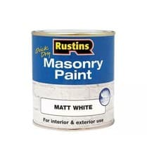 Image of Masonry Paint White Rustins Quick Dry 500Ml RUSMASPW500