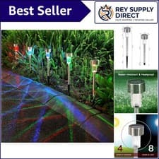 Image of 10X Colour Changing Solar-Powered LED Stick Lights for Elegant Outdoor Spaces