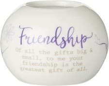 Image of Said with sentiment Ceramic Tealight Candle Holder - Friendship,One size