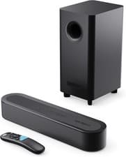 Image of MAJORITY Bowfell Axis 2.1 Soundbar with Wired Subwoofer, Dolby Audio, 140W, Blue