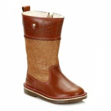 Image of Kickers Adlar Petal Brown Leather Girls' Boots