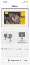 Image of Joie Grey Flannel Roomie Bedside Crib