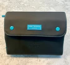 Image of Ted Baker London Luxury Folding & Hanging Travel Wash Bag Black & Blue - New