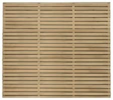 Image of 4  Pack Contemporary Double Slatted Fence Panel 1800x1800mm -6x6ft (4 Panels) 