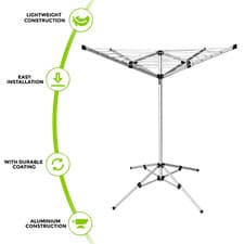 Image of 4 Arm 18M Portable Aluminium MULTI HANGER FREE STANDING Rotary Airer