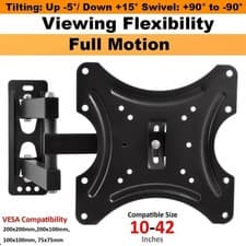 Image of TV Wall Bracket Tilt Swivel Mount for 14 20 22 20 30 32 36 40 Up to 42 Inch LCD