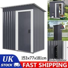 Image of 5 x 3ft Metal Garden Shed Outdoor Tool Storage Organizer Small House Deep Heavy